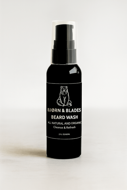 Mild og naturlig skægvask fra Bjørn & Blades – renser uden at udtørre huden